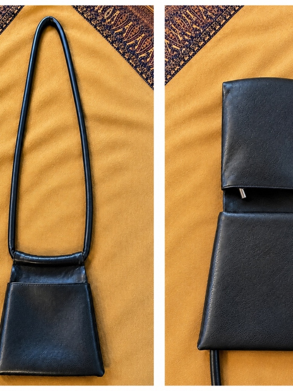 Multi-compartment leather crossbody bag